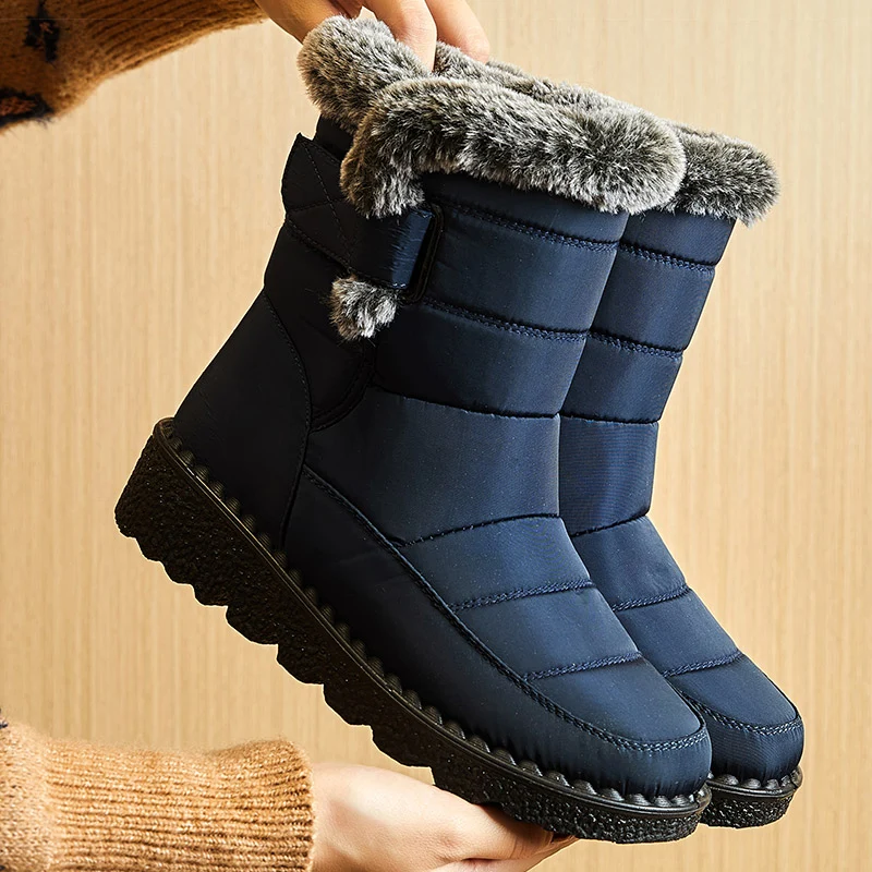 Dames winterlaarzen met lage hakken