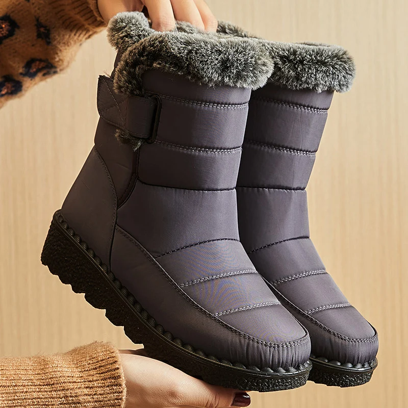 Dames winterlaarzen met lage hakken