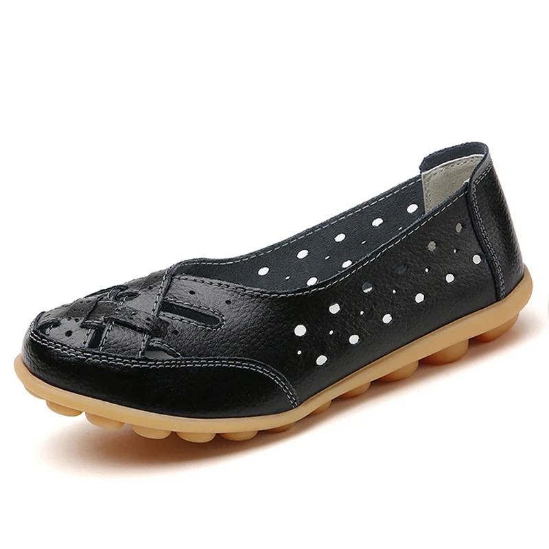 Dames loafers van leer