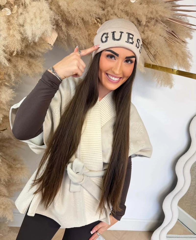 GUESS GLITTER BEANIE AW5398POL01 - STONE