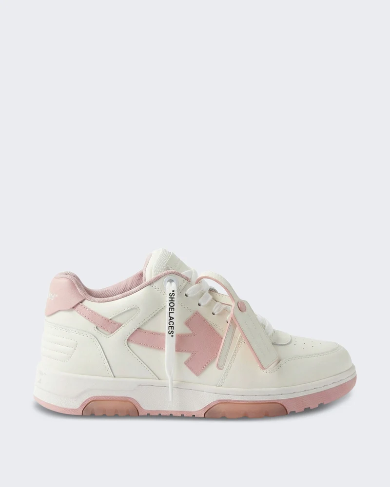 Dames Out Of Office sneaker wit met roze