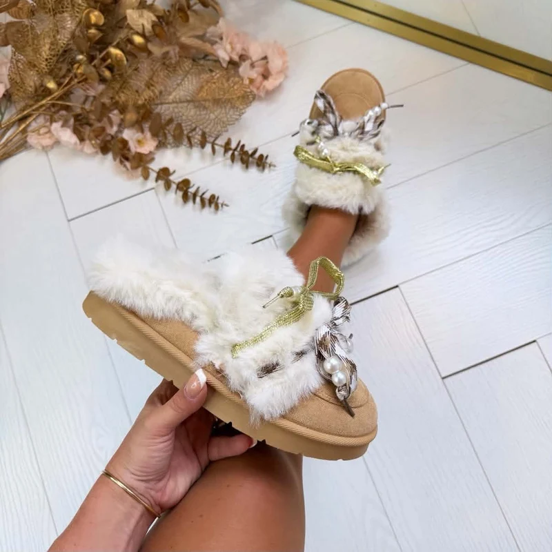 STRIKJES PANTOFFEL LT33-96 - BEIGE