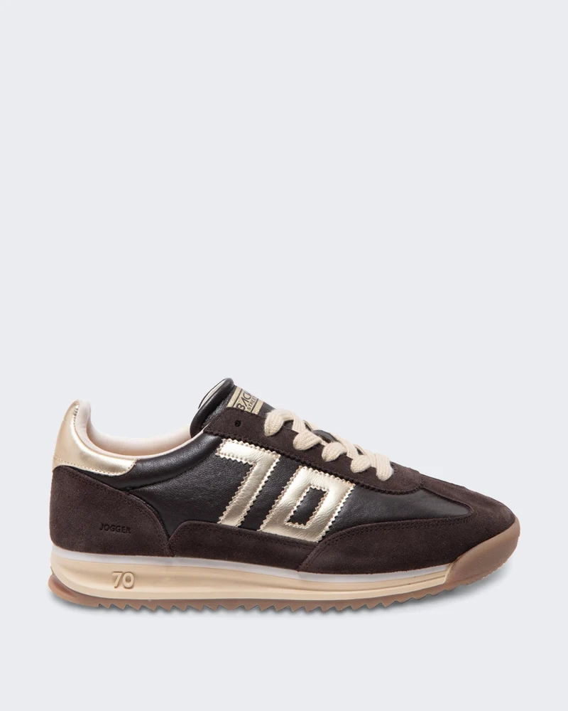 Dames Jogger sneaker nappa leer Bruin