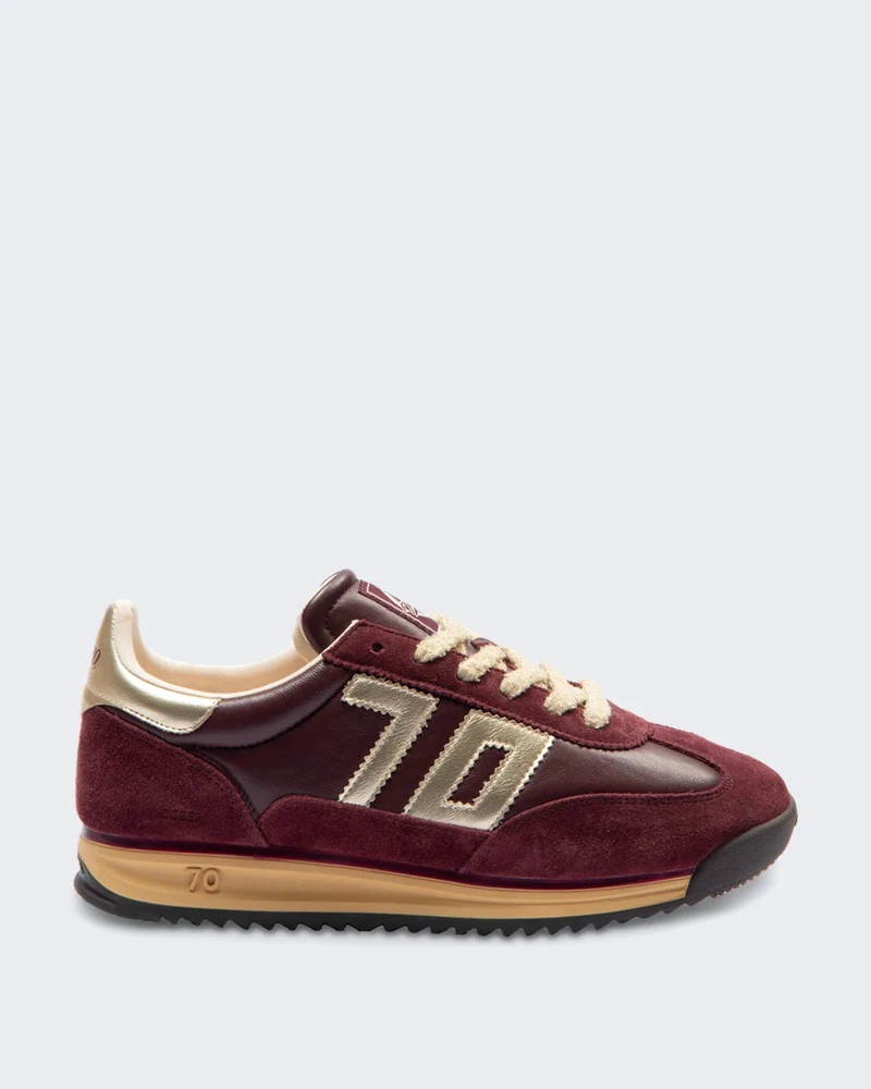 Dames Jogger sneaker met nappa leer Metallic Goud
