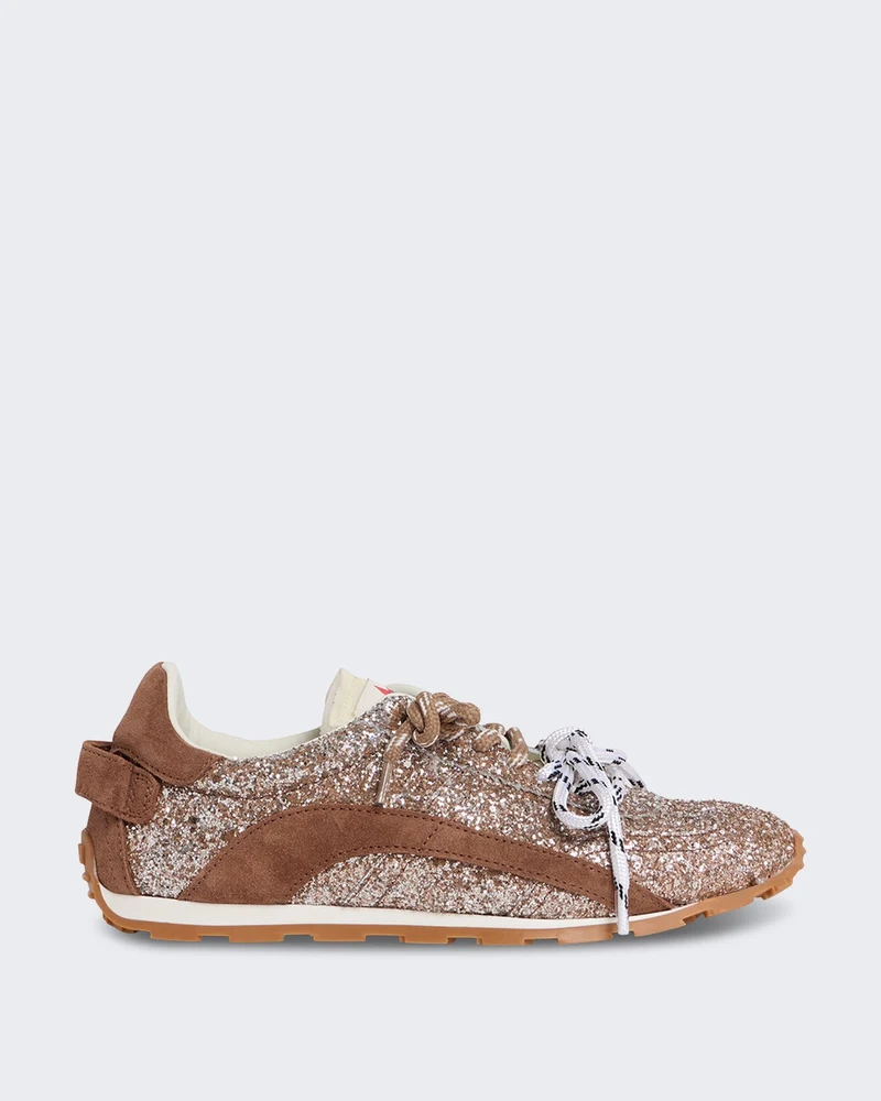 Dames DC Leren sneaker met veters Bruin