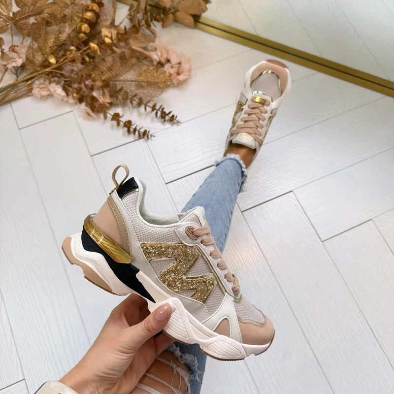 STEVE MADDEN SNEAKER SEDGWICK 5441 - WHITE/GOLD