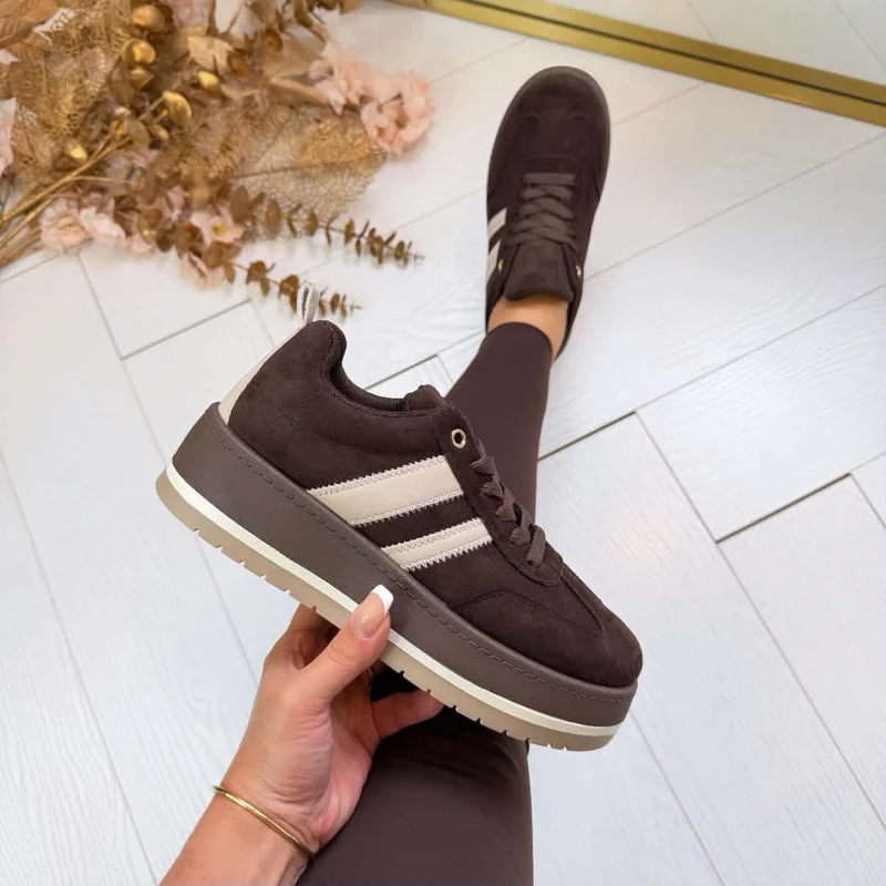 STRIPE SNEAKER 9189 - BROWN