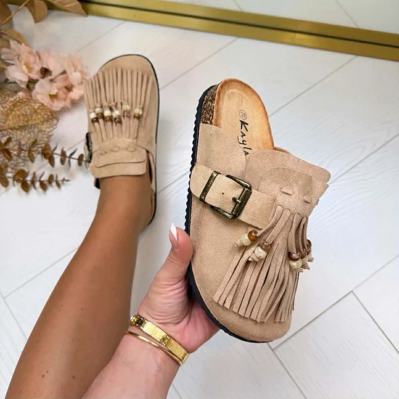 VICKY FRINGE INSTAPPER L-52 - BEIGE