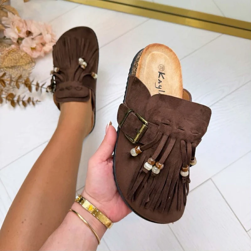 VICKY FRINGE INSTAPPER L-52 - BROWN