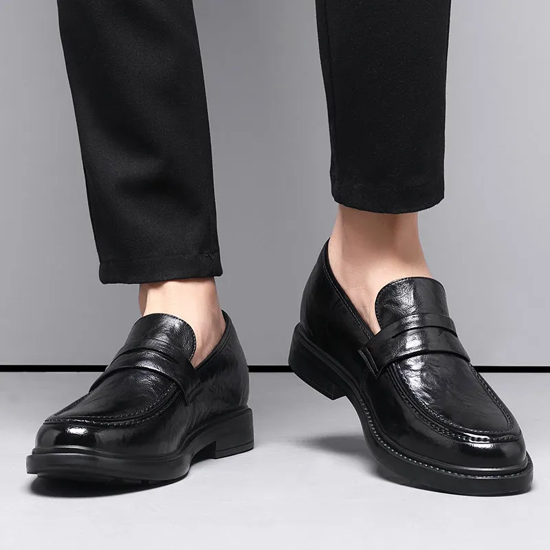 Heren Derby Schoenen Verhoogd 8cm Zakelijke Leren Schoenen