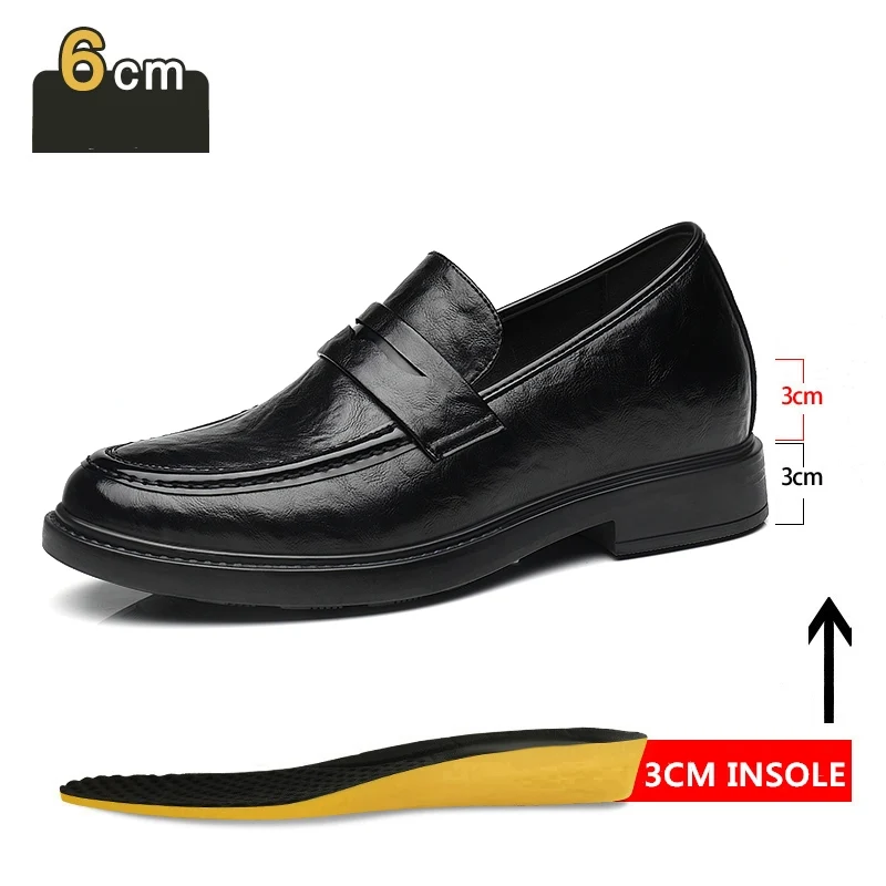 Heren Derby Schoenen Verhoogd 8cm Zakelijke Leren Schoenen