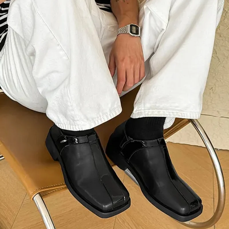 Mode Heren Loafers Platform Wedges Hak Slip On