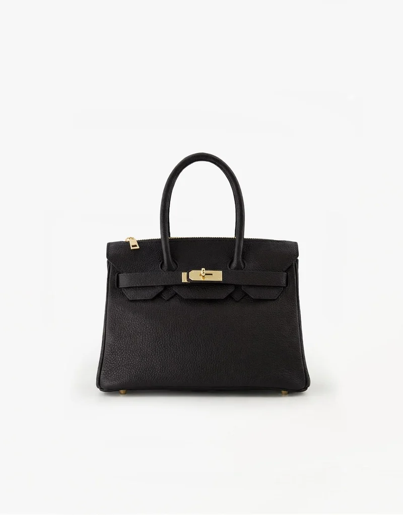 Zwarte Middel Gouden Detail - Tas