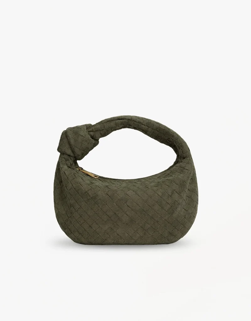 Army Groene Suede Middel Gevlochten - Tas