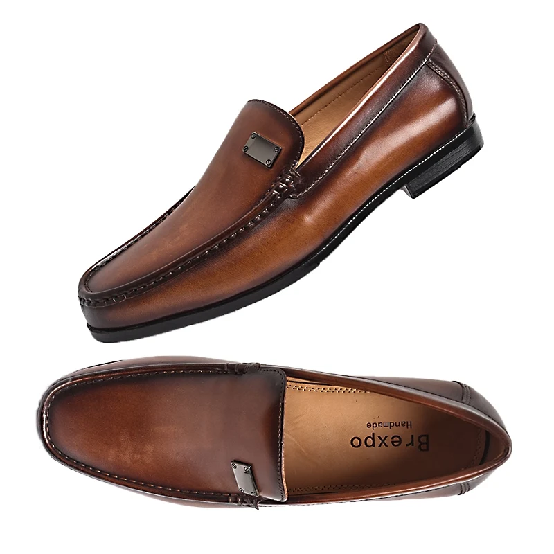 Leren instappers, zakelijke, casual schoenen met puntige neus
