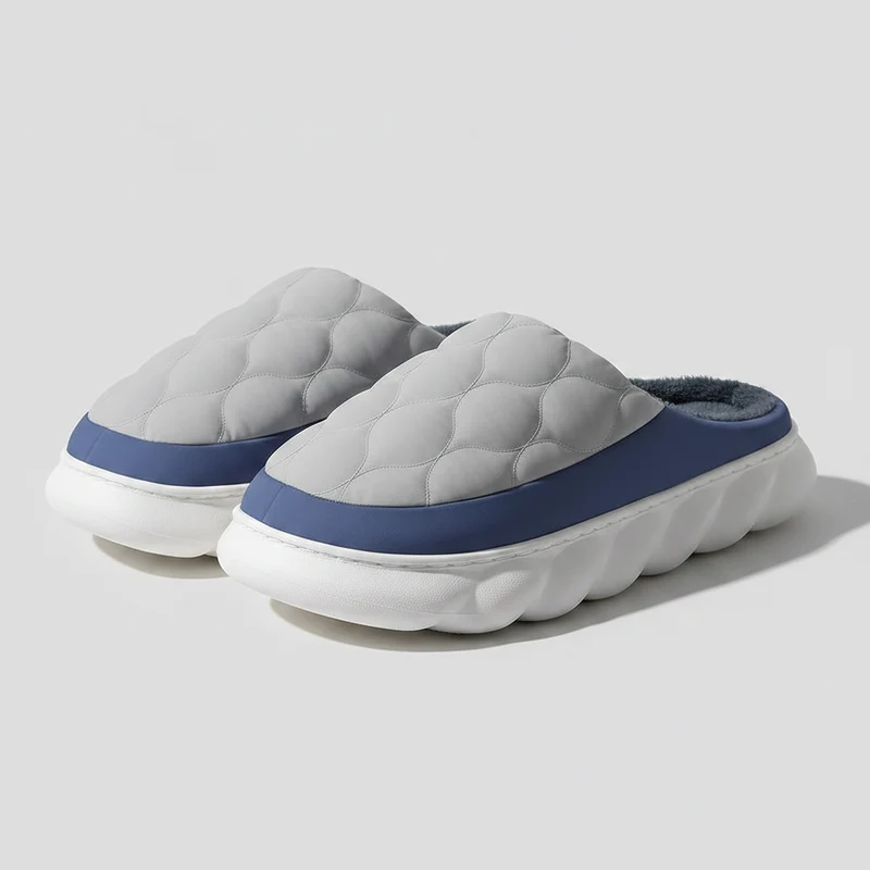 Winterse casual herenslippers - Comfortabele waterdichte huisschoenen met zachte vacht