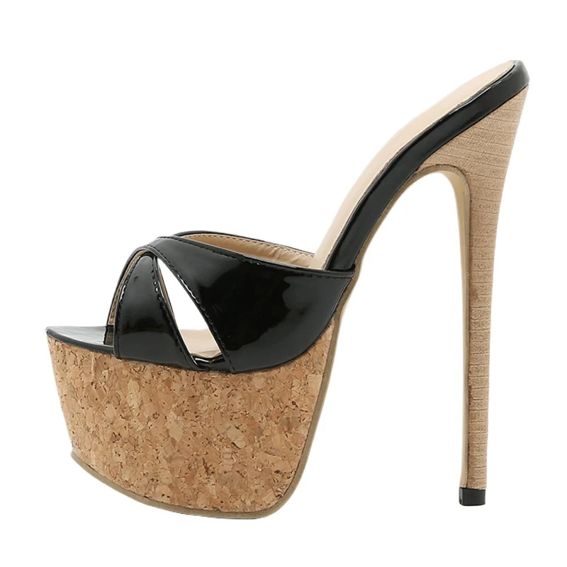 Zomerse extreme peep toe platform hoge hakken slippers
