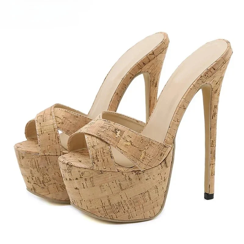 Zomerse extreme peep toe platform hoge hakken slippers