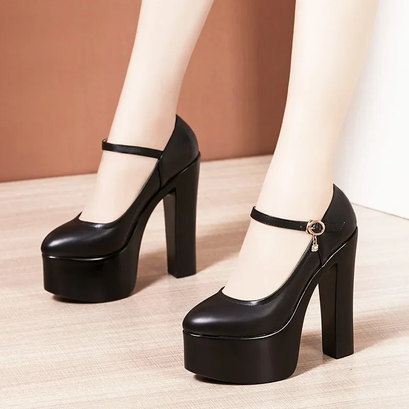 Feestelijke bruiloft sexy extreme blokhakken 15 cm pumps
