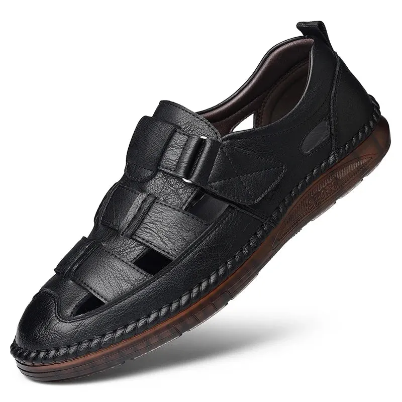 Hoogwaardige sandalen van koeienhuid Klassieke Romeinse sandalen