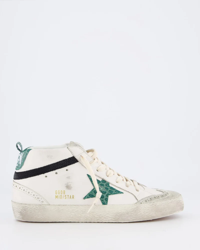 Golden Goose Dames Mid Star Sneaker Wit/Groen