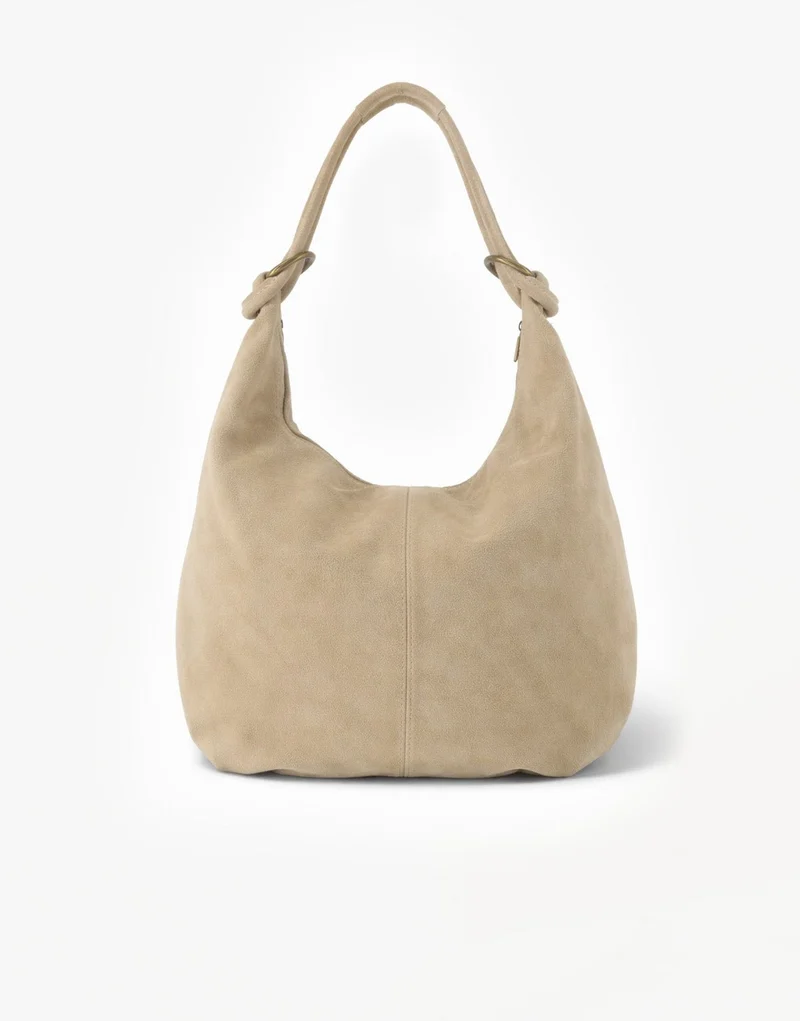 Beige Suede - Schoudertas