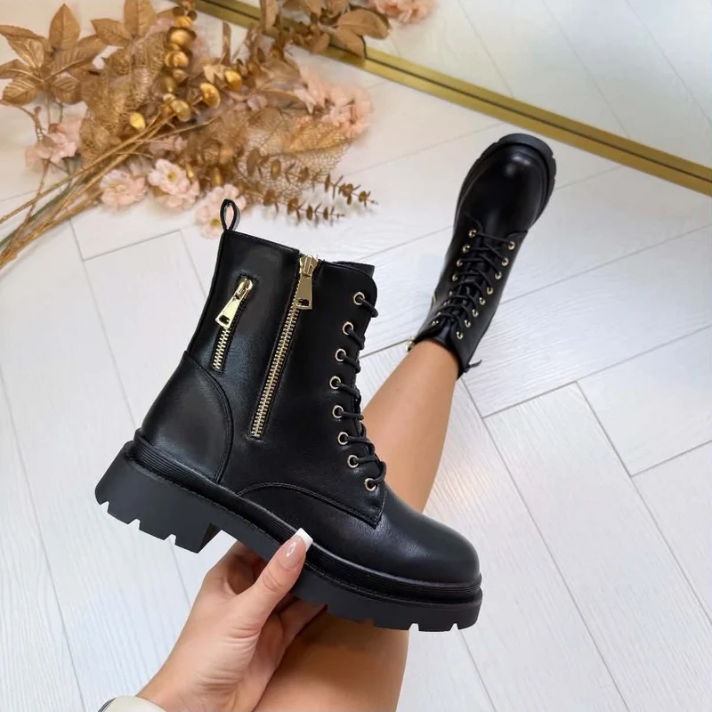 *ACTIE* ZIPPER BOOT DES657 - BLACK