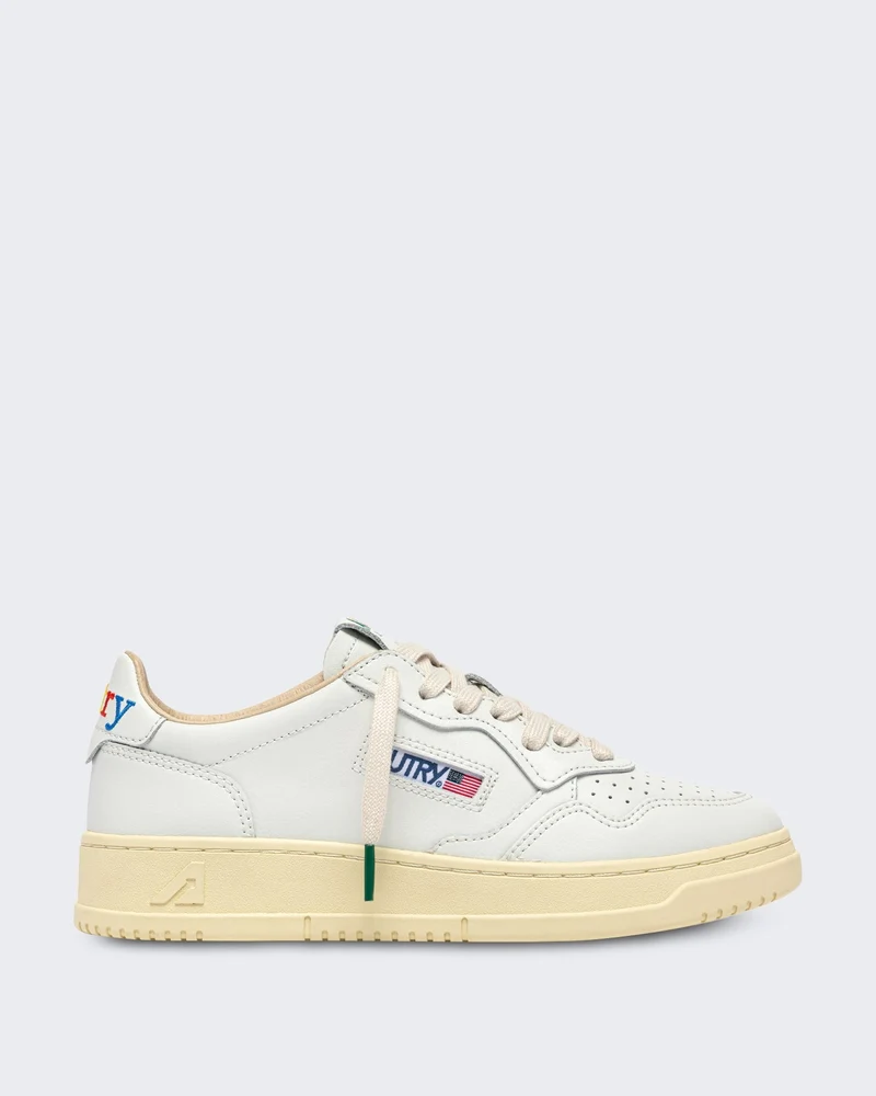 Dames Medalist Low sneakers leer logo Wit
