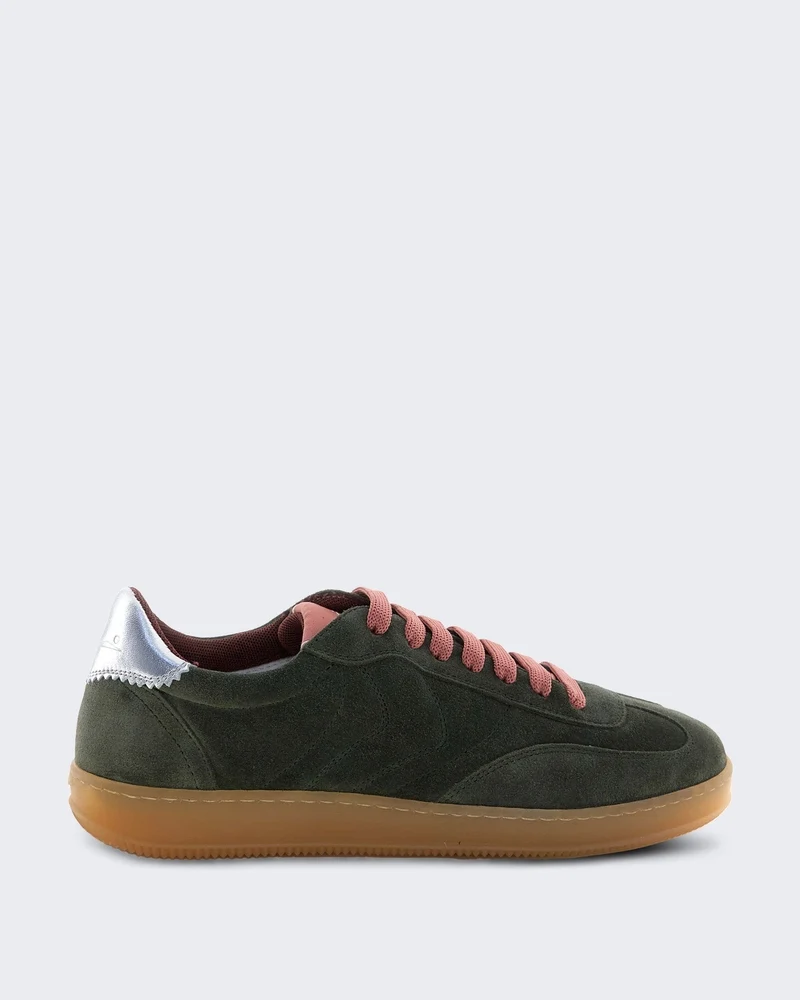 Dames Court sneaker in kaki kleur
