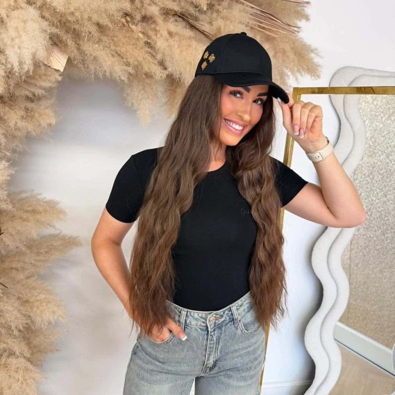 GUESS ELLA LOGO GABARGINE CAP AW5607COT01 - BLACKLOGO