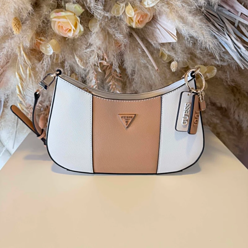 GUESS NOELLE II TOP ZIP SHOULDER BAG ZG967218 - OFF WHITE/BEIGE