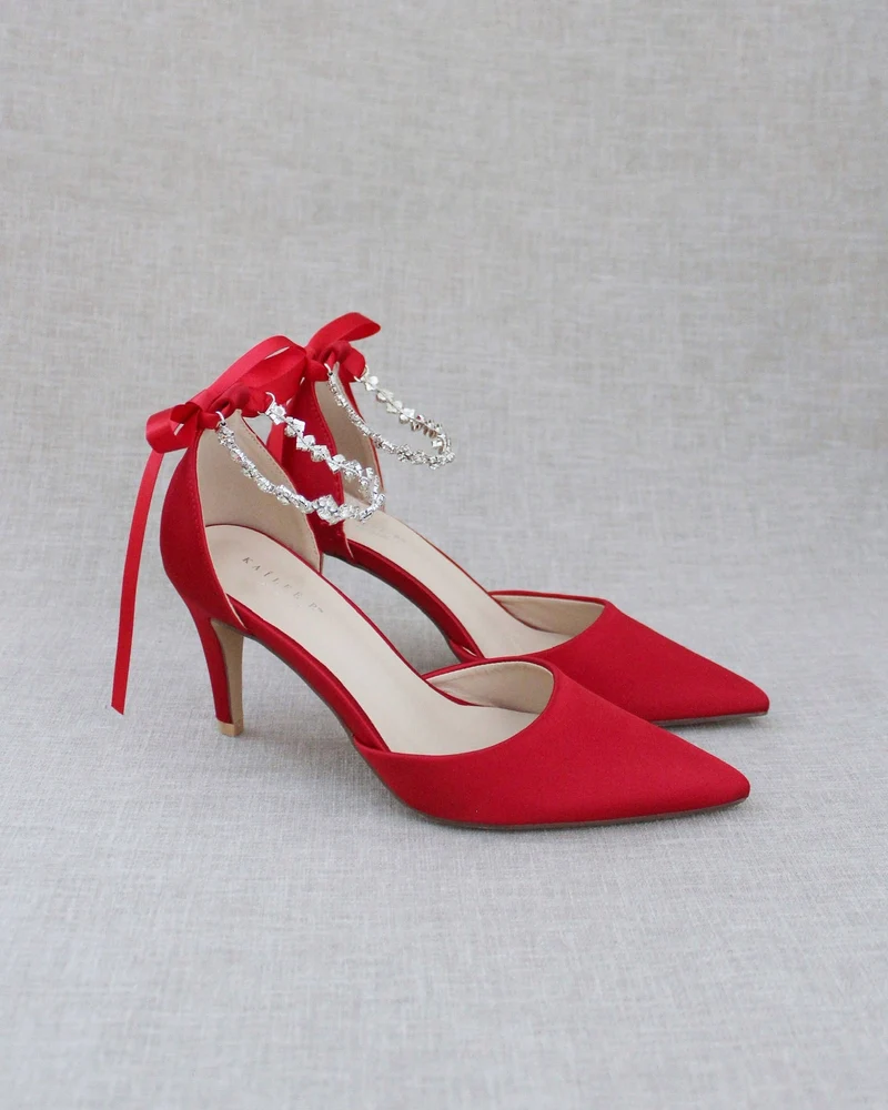 Evening Pumps with Amaryllis Crystal Strap
