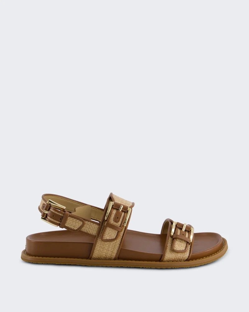 Dames Nia Flat Sandal Bruin