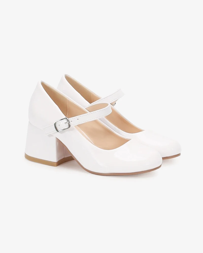 Patent Mary Jane Girls Block Heel