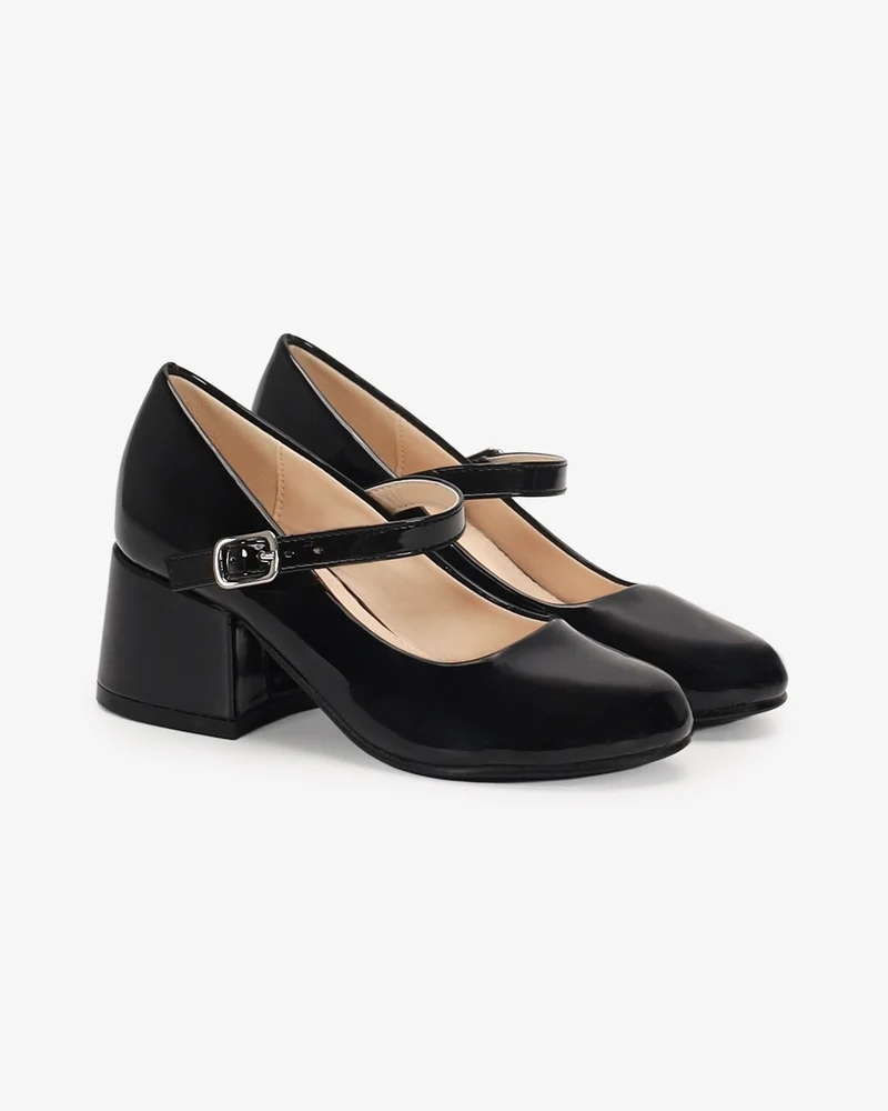 Patent Mary Jane Girls Block Heel