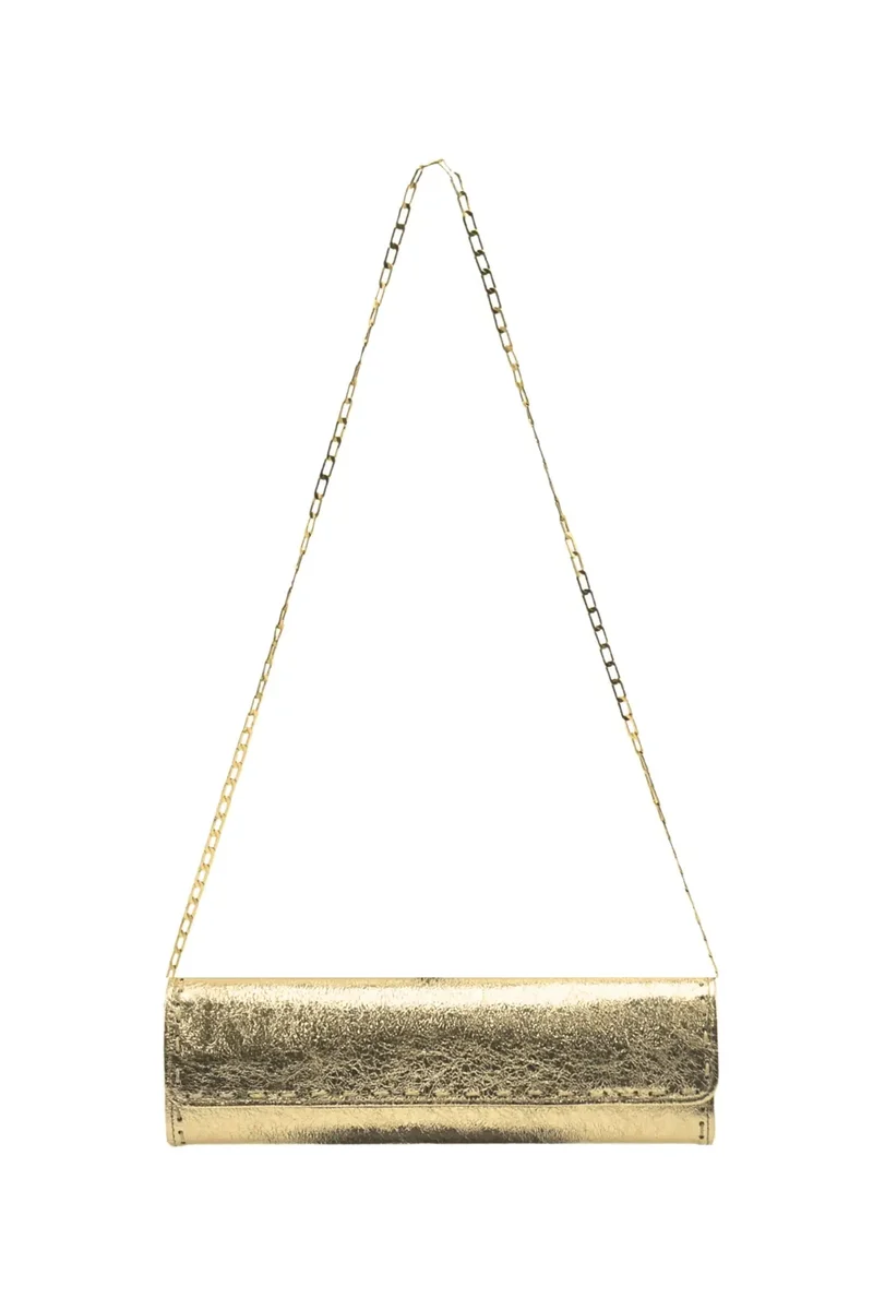 Clutch-Crinkle Lambskin Gold