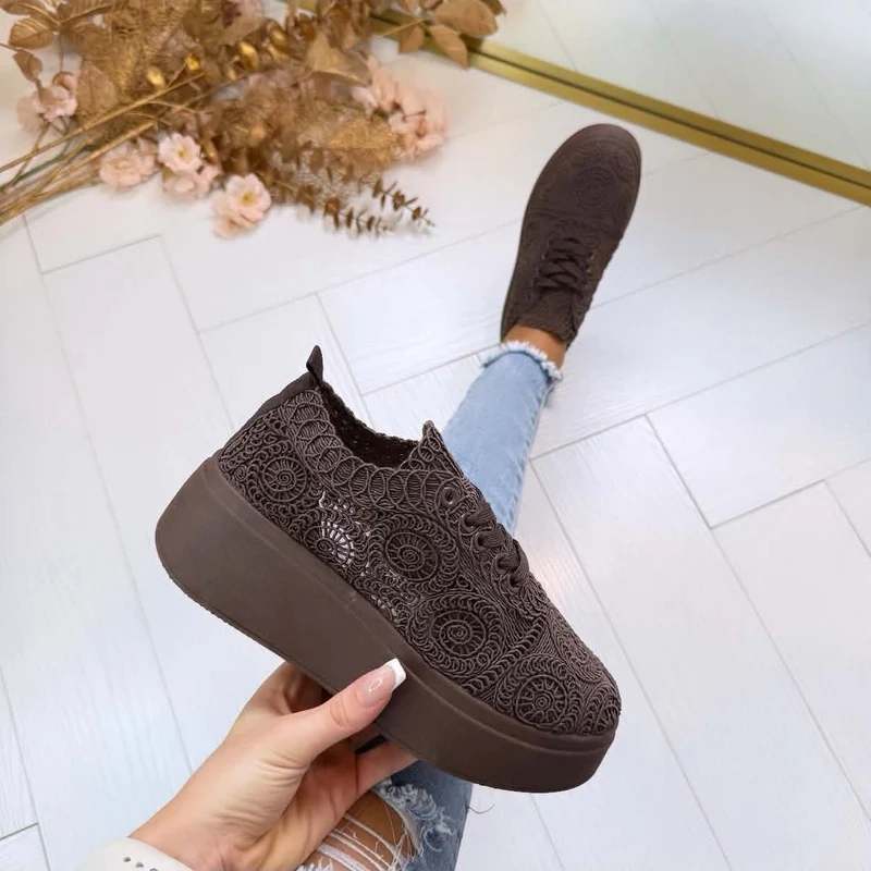 *SALE* PLATEAU LACE SNEAKER PC308 - BROWN