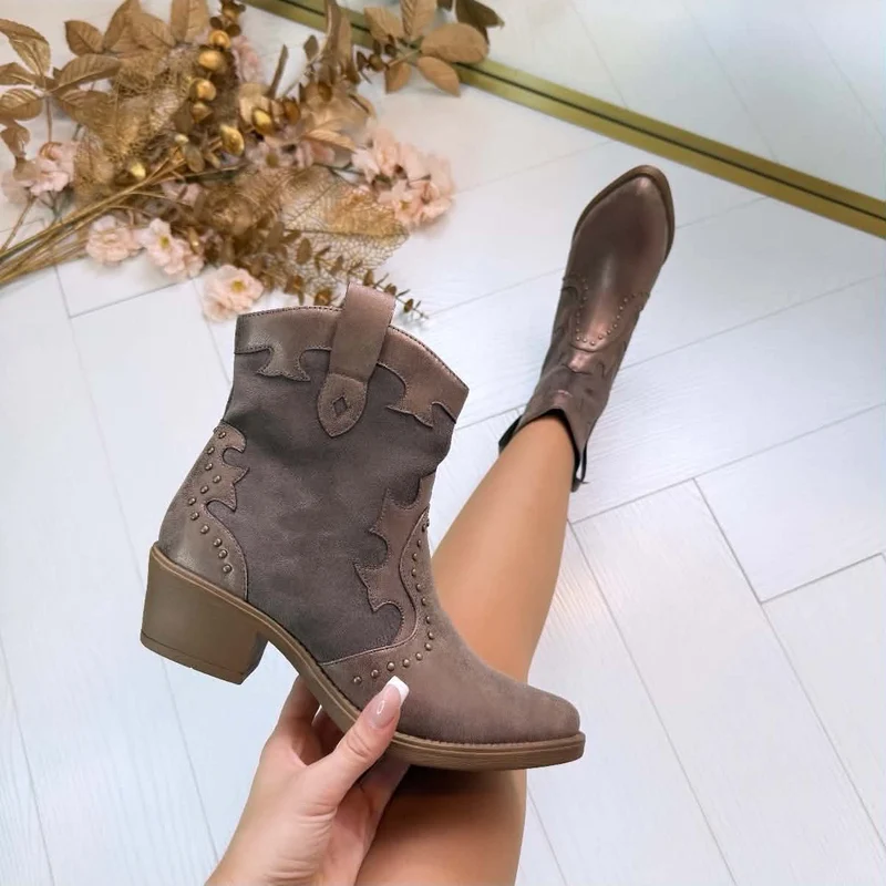 STUDDIE COWBOY BOOTIE DES8001 - BROWN