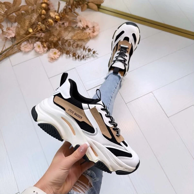 STEVE MADDEN POSSESSION-E SNEAKER 0033 - BLK/TAN