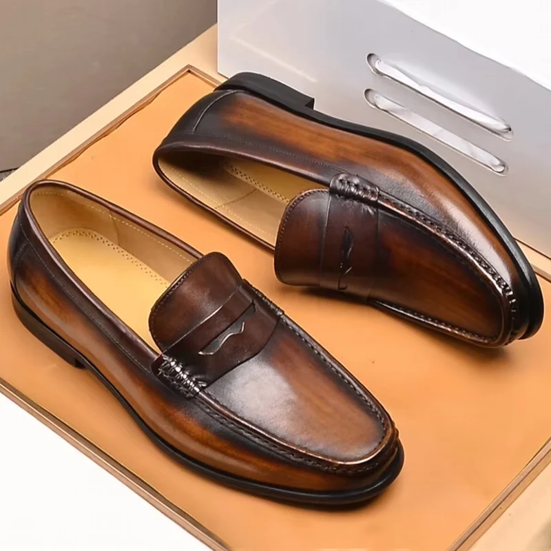 Mode Zakelijke Leren Slip On Loafers