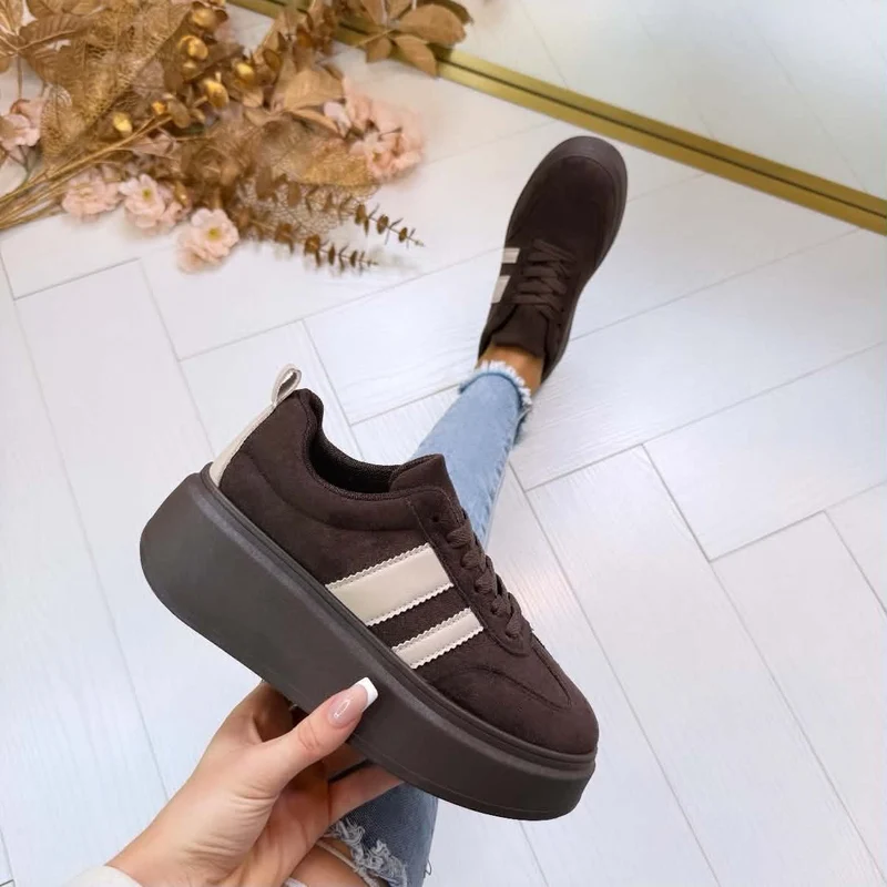 STRIPE PLATEAU SNEAKER 9156 - BROWN