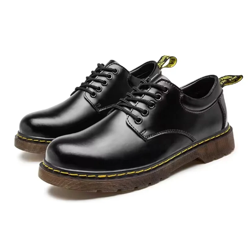 Herenschoenen met ronde neus van echt leer