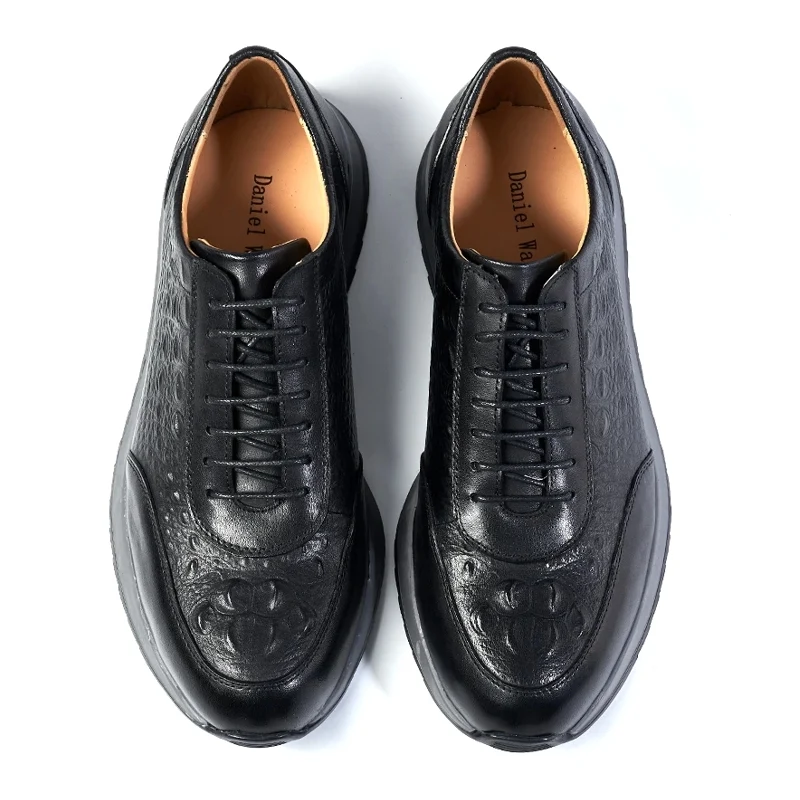 Heren casual sneakers met echt krokodillenpatroon