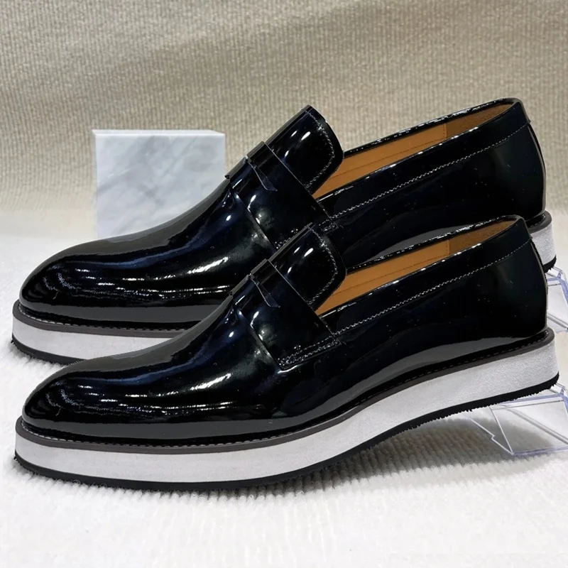 Casual glanzende leren formele schoenen voor banketten