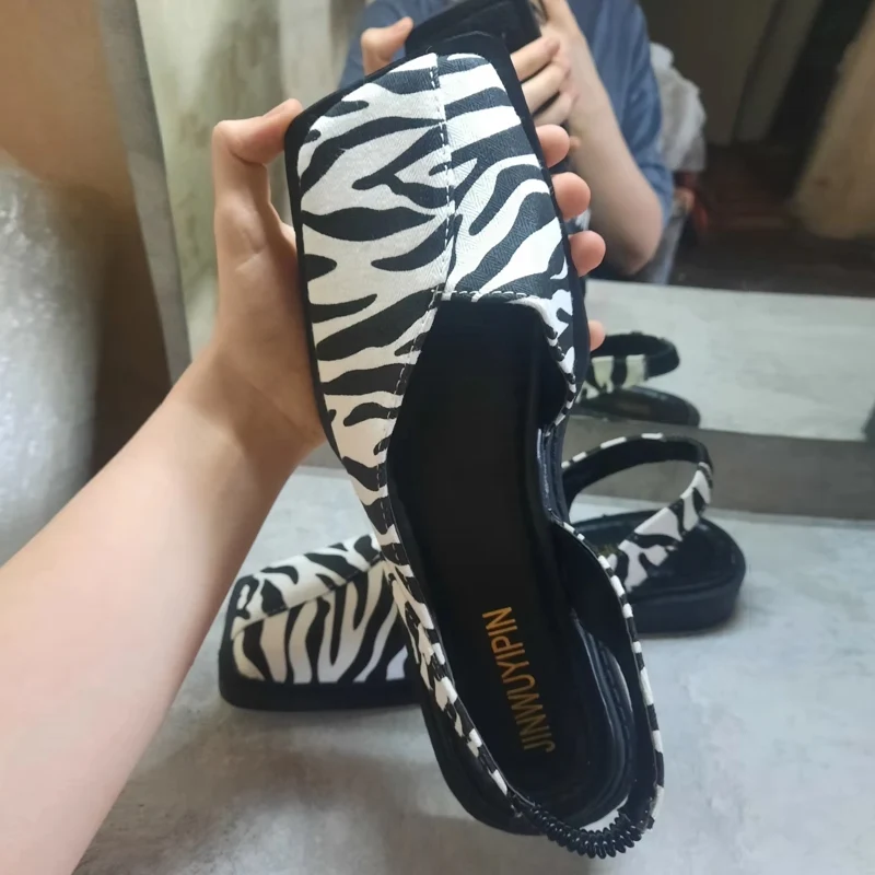 Zomerschoenen voor dames, lage hakken, sandalen, instappers