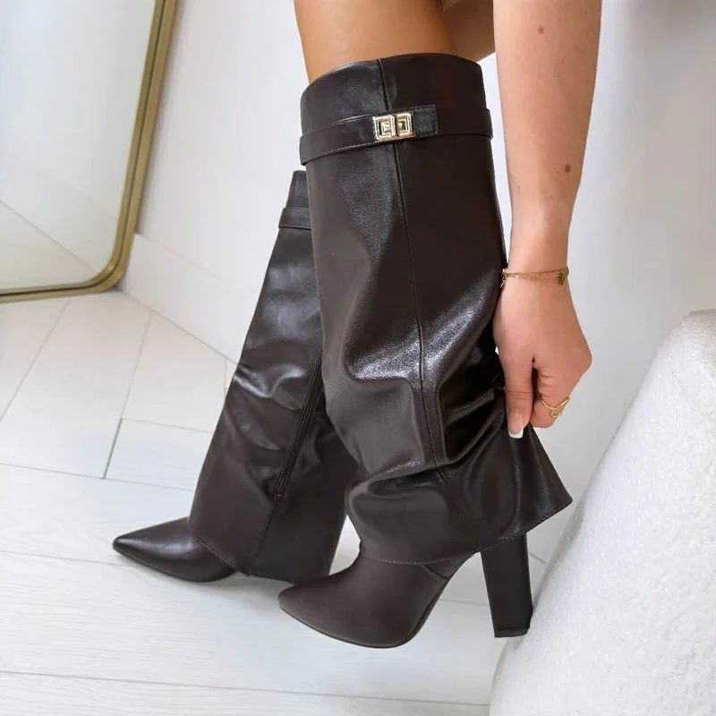 VONNY LEATHER LOOK LAARS CC261-2 - BROWN