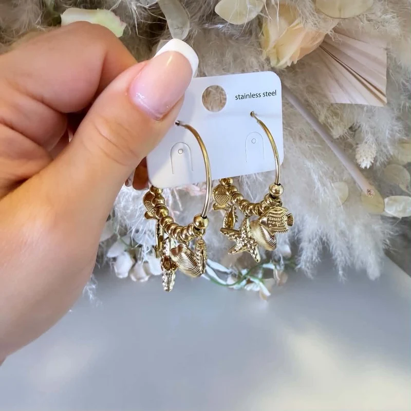 CHARM EARRING EH1097 - GOLD