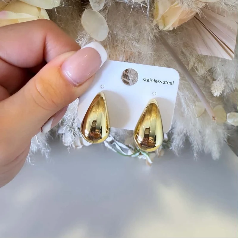 BIG DROP EARRING SS-0063 - GOLD