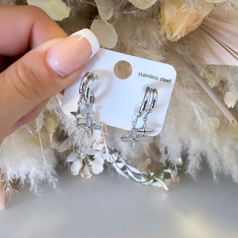 STARS EARRING EH1113 - SILVER