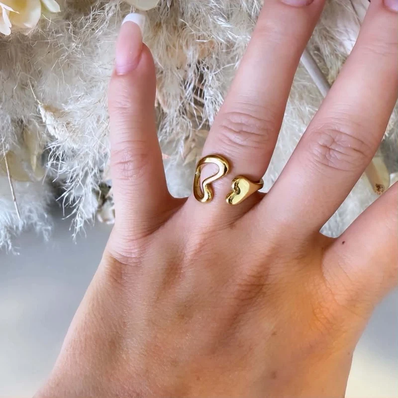 DOUBLE HEART RING - GOLD